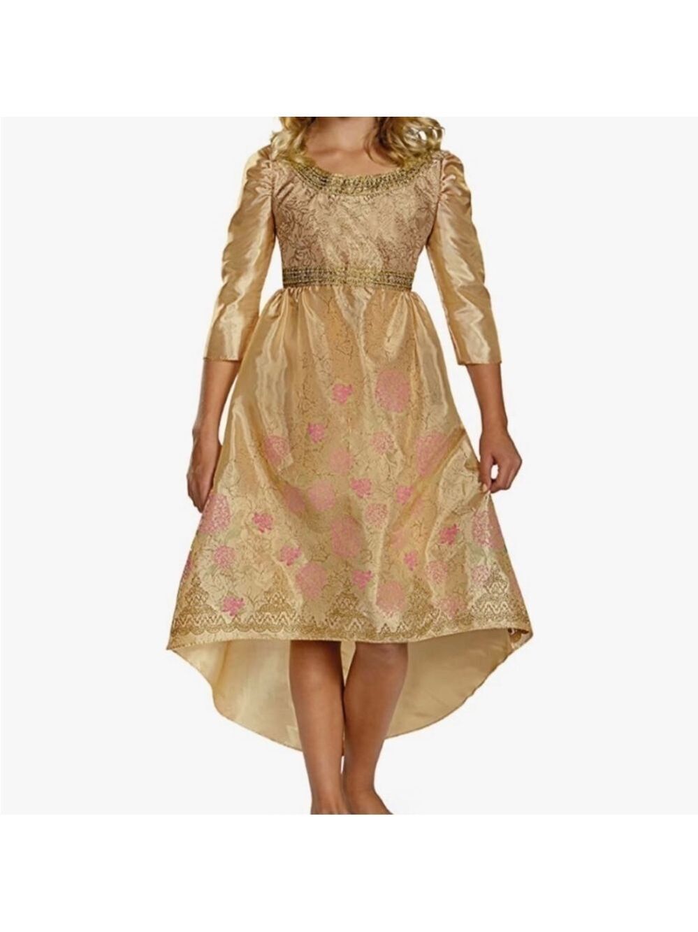 Disney Maleficent Gold Aurora Coronation Kids Dress Costume - Size Medium (8-10)